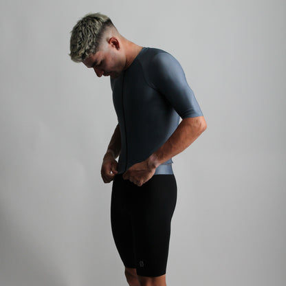 Mens Elevate++ Short Sleeve Jersey (Cinder Blue)