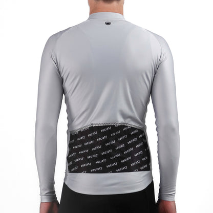 Society Cycling Yardage Thermal Long Sleeve Jersey (Grey)