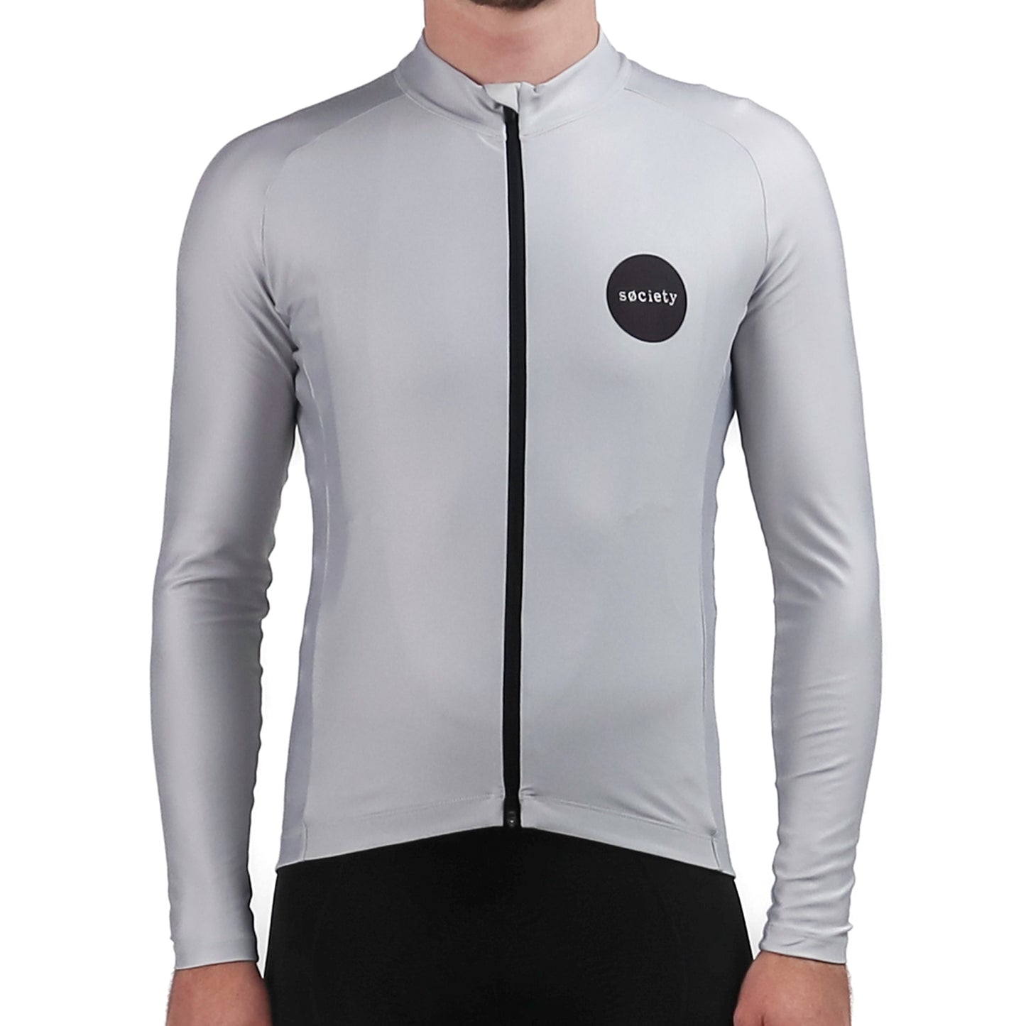 Society Cycling Yardage Thermal Long Sleeve Jersey (Grey)