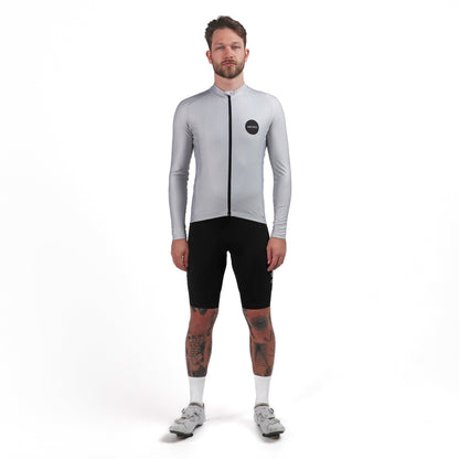 Society Cycling Yardage Thermal Long Sleeve Jersey (Grey)