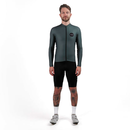 Society Cycling Yardage Thermal Long Sleeve Jersey (Petrol)