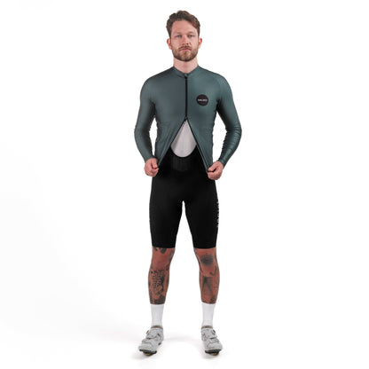 Society Cycling Yardage Thermal Long Sleeve Jersey (Petrol)