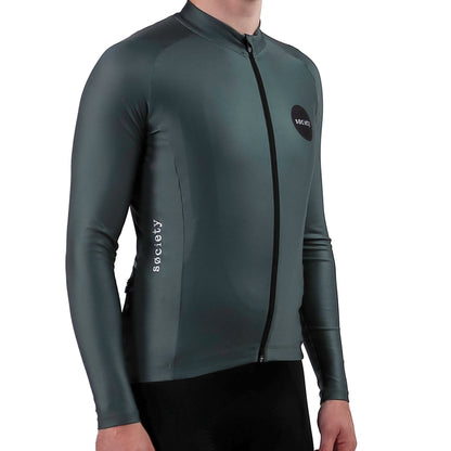 Society Cycling Yardage Thermal Long Sleeve Jersey (Petrol)